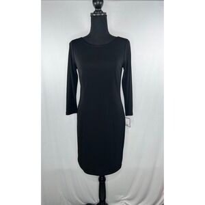 Doncaster Collection Sheath Dress 3/4 Sleeve Career Little Black‎ Dress 02P, NWT